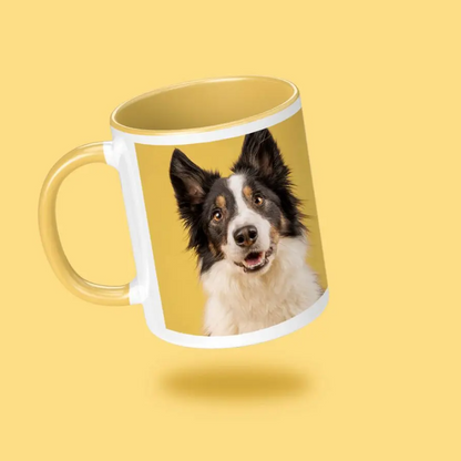 Vit keramikmugg med färgad insida 325 ml